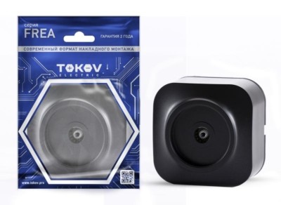 Розетка телевизионная TV 1-м ОП Frea IP20 АБС-пластик карбон Tokov Electric TKE-FR-A1C-C14