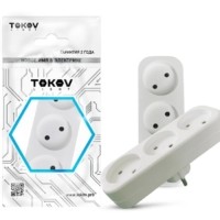Разветвитель 3-м без заземл. 16А 250В IP20 полипропилен бел. Tokov Electric TKL-S3-C01