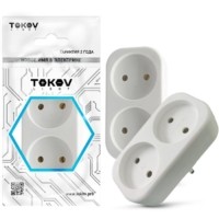 Разветвитель 2-м без заземл. 16А 250В IP20 полипропилен бел. Tokov Electric TKL-S2-C01