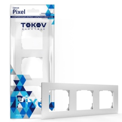 Рамка 3-м Pixel универс. бел. Tokov Electric TKE-PX-RM3-C01