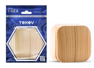 Выключатель 2-кл. ОП Frea 10А IP20 250В АБС-пластик сосна Tokov Electric TKE-FR-V2-C25