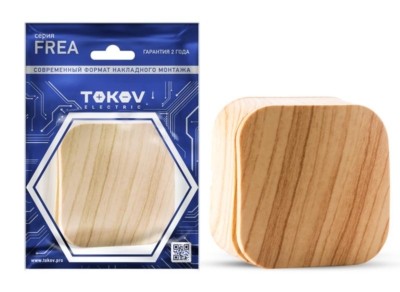 Выключатель 1-кл. ОП Frea 10А IP20 250В АБС-пластик сосна Tokov Electric TKE-FR-V1-C25