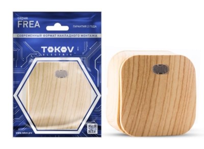 Выключатель 1-кл. ОП Frea 10А IP20 250В с индикацией АБС-пластик сосна Tokov Electric TKE-FR-V1I-C25