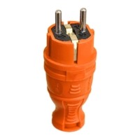 Вилка прямая с заземл. IP44 каучук оранж. Tokov Electric TKE-C10-KV-Z