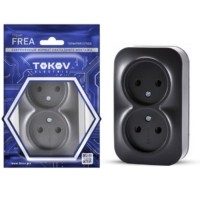 Розетка 2-м ОП Frea 16А IP20 250В без заземл. АБС-пластик карбон Tokov Electric TKE-FR-R2-C14