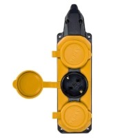 Колодка удлинителя 3-м с заземл. 16А IP44 каучук желт. Tokov Electric TKE-C07-KK3-Z