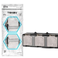Розетка 3-м ОП Dita 16А IP54 250В с заземл. с прозр. крышкой карбонTokov Electric TKL-DT-R3Z-C14T-IP54