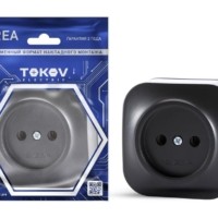 Розетка 1-м ОП Frea 16А IP20 250В без заземл. АБС-пластик карбон Tokov Electric TKE-FR-R1-C14