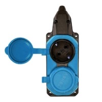 Колодка удлинителя 2-м с заземл. 16А IP44 каучук син. Tokov Electric TKE-C08-KK2-Z