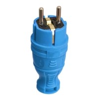 Вилка прямая с заземл. IP44 каучук син. Tokov Electric TKE-C08-KV-Z