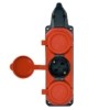 Колодка удлинителя 3-м с заземл. 16А IP44 каучук красн. Tokov Electric TKE-C13-KK3-Z