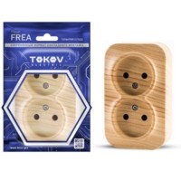 Розетка 2-м ОП Frea 16А IP20 250В без заземл. АБС-пластик сосна Tokov Electric TKE-FR-R2-C25