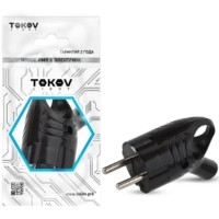 Вилка электрическая с заземл. с кольцом (ушком) 16А 250В IP20 черн. Tokov Electric TKL-PLUZR-C05