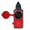 Колодка удлинителя 2-м с заземл. 16А IP44 каучук красн. Tokov Electric TKE-C13-KK2-Z
