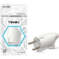 Вилка электрическая с заземл. с кольцом (ушком) 16А 250В IP20 бел. Tokov Electric TKL-PLUZR-C01