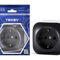 Розетка 1-м ОП Frea 16А IP20 250В с заземл. АБС-пластик карбон Tokov Electric TKE-FR-R1Z-C14