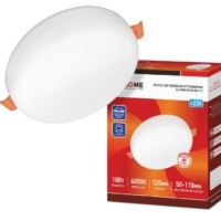 Светильник светодиодный RLP-FL 18Вт 230В 4000К 1620лм 120мм с рег. монтаж. 45-100мм IP20 встраив. безрамочн. панель бел. IN HOME 4690612036694