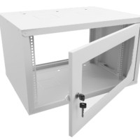 Шкаф настенный 12U серия NOP2 (600х600×623) передняя дверь стекло разборный серый Netko