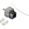 Модуль Keystone экранированный, RJ45, cat.5e, 90°, 110/Krone тип, под инструмент, KE, металлик, Netko Expert CKC