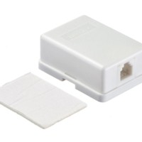 Розетка телефонная внешняя / 1 порт RJ11(6p2c) / 2 контактная белая Netko