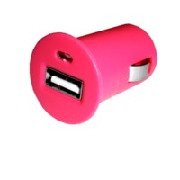 Автомобильное зарядное устройство USB, 1 порт, 5В, выходная сила тока 1А, 44*25мм, розовый, модель СС310P, блистер, Netko