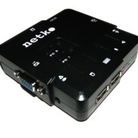 NCS-21UA KVM Переключатель Netko настольный 2 порта USB+аудио в комплекте: 2 кабеля 1.8м (NLVVUA18) черный