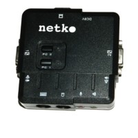 NCS-21CA KVM Переключатель Netko настольный 2 порта PS2+аудио в комплекте: 2 кабеля 1.8м (NLСVPA18) черный