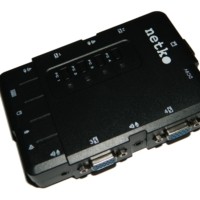 NCS-41CA KVM Переключатель Netko настольный 4 порта PS2+аудио в комплекте: 2 кабеля 1.8м (NLСVPA18) черный