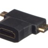 Переходник гнездо HDMI - штекер micro+mini HDMI dual link Netko Optima