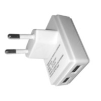 Домашнее универсальное зарядное устройство USB 2 порта 5В выходная сила тока 1А белый п/пакет Netko