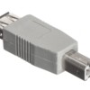 Переходник гнездо USB A- штекер USB B Netko белый