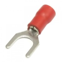 Вилочный кабельный наконечник SVS1,25-6 (НВИ d=6,4мм) 0,5-1,5мм2 изолированный красный 100шт. Netko Optima