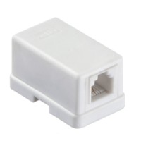 Розетка телефонная внешняя / 1 порт RJ11(6p2c) / 2 контактная мини белая Netko