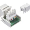 Модуль Keystone неэкранированный RJ11 (6p4c) 110/Krone тип 90° под инструмент белый Netko