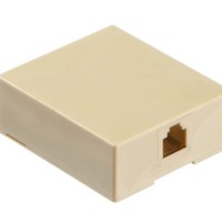 Розетка телефонная внешняя / 1 порт RJ11(8p4c) / 4 контактная бежевая Netko