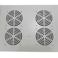 Полка вентиляторная 19″ 1U/4 вентилятора с кабелем серая Netko