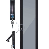 Дверь для шкафа серии Expert 37U Ширина 600 стеклянная черная Netko