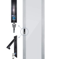 Дверь для шкафа серии Expert 22U Ширина 800 стеклянная серая Netko