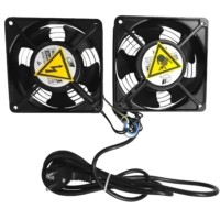 Вентилятор RAL1238S1 рама 120х120х38 подшипник скольжения 220 В 15 Вт x 2шт (2 вент с кабелем и вилкой) Netko