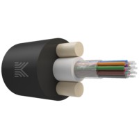 КОС-ОКД-12х657-ТП-1.5кН Дроп-кабель круглый с центральной трубкой усилен стеклопрутками 12 волокон SM 9/125 G.657.A1 полиэтилен 1.5 кН Koscab