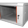Шкаф настенный 6U серия WM (600х650х370) передняя дверь стекло разборный серый Netko