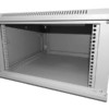 Шкаф настенный 6U серия WM (600х650х370) передняя дверь стекло разборный серый Netko