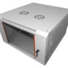 Шкаф настенный 6U серия WM (600х650х370) передняя дверь стекло разборный серый Netko