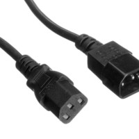 Кабель питания проходной (штекер IEC С13 – гнездо IEC С14) 3*0,75мм2 3м черный Netko Optima