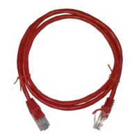 Патч-корд UTP4 cat 5e 1,0м ВС LSZH красный литой коннектор Netko Optima