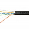 Кабель Skynet Premium UTP4 cat.5е, одножильный, 305м, Cu, Проходит Fluke тест, для наружных работ, с тросом, черный