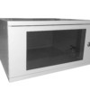 Шкаф настенный 19″ 5U серия COMPACT (530х450х279) передняя дверь стекло серый Netko