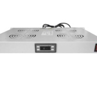 Полка вентиляторная 19″ 1U/4 с термостатом с кабелем серая Netko