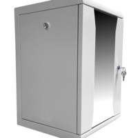 Шкаф настенный 10″ 9U серия COMPACT (320х315х465) передняя дверь стекло серый Netko