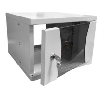 Шкаф настенный 10″ 4U серия COMPACT (315х325х225) передняя дверь стекло серый Netko